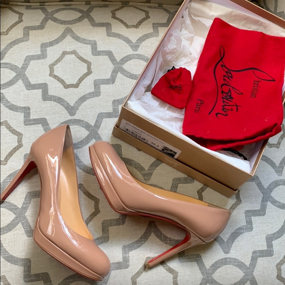 Christian Louboutin Simple Pump Patent Nude 35.5